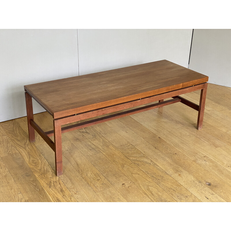 Mesa de centro vintage escandinava de teca con extensiones, 1960-1970