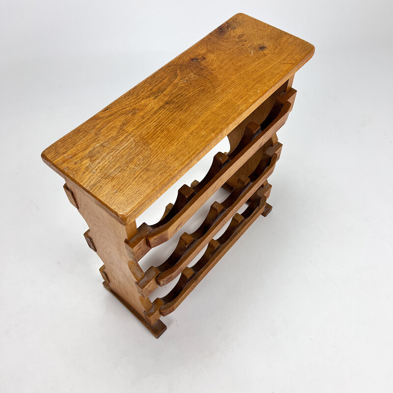 Vintage oakwood wine rack, 1960s