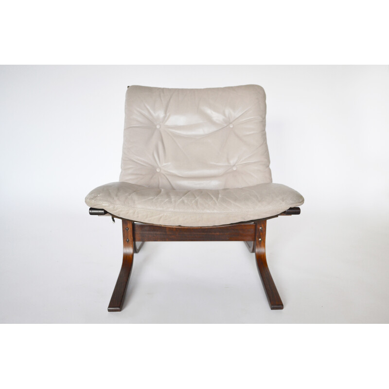 Fauteuil Siesta vintage en cuir par Ingmar Relling pour Westnofa, 1960