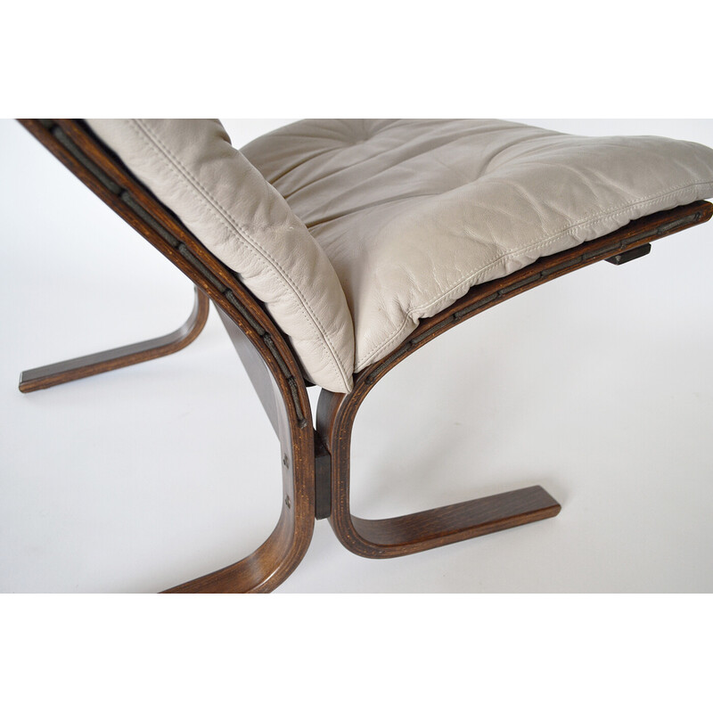 Vintage leather Siesta armchair by Ingmar Relling for Westnofa, 1960s