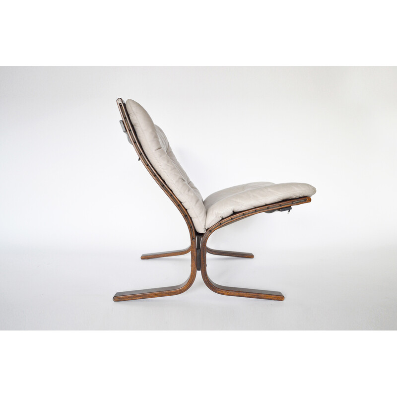 Fauteuil Siesta vintage en cuir par Ingmar Relling pour Westnofa, 1960