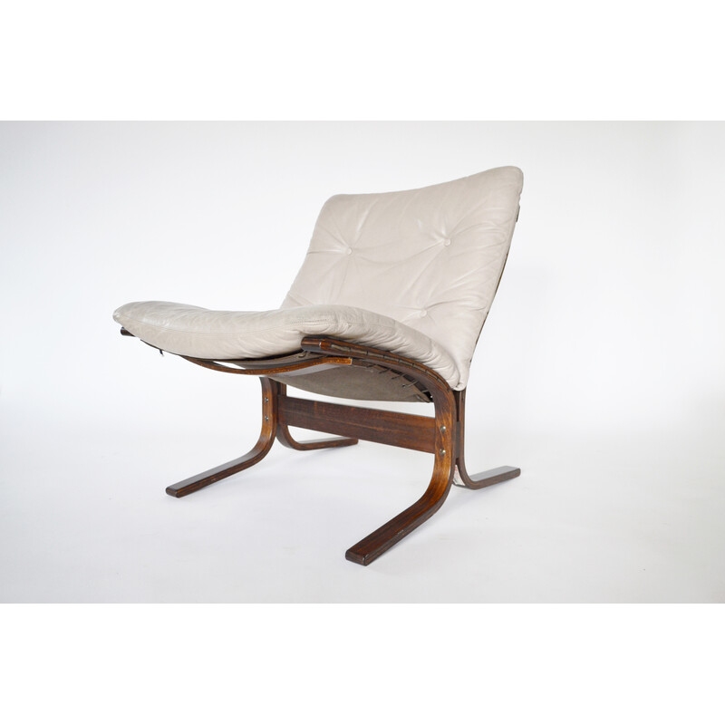 Vintage leather Siesta armchair by Ingmar Relling for Westnofa, 1960s