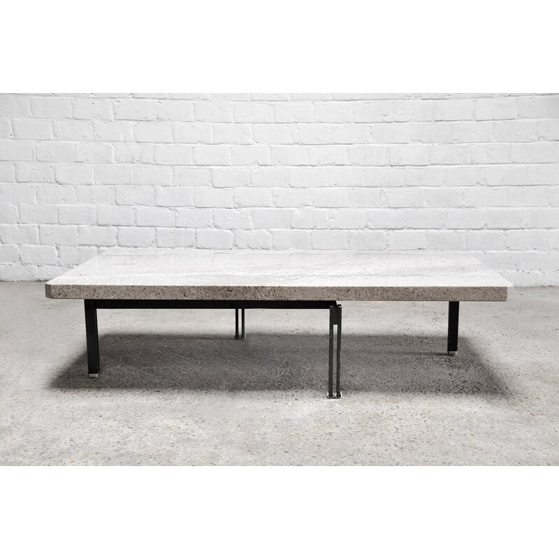 Vintage "Onda" coffee table with granite top by Giovanni Offredi for Saporiti, Italy 1970s