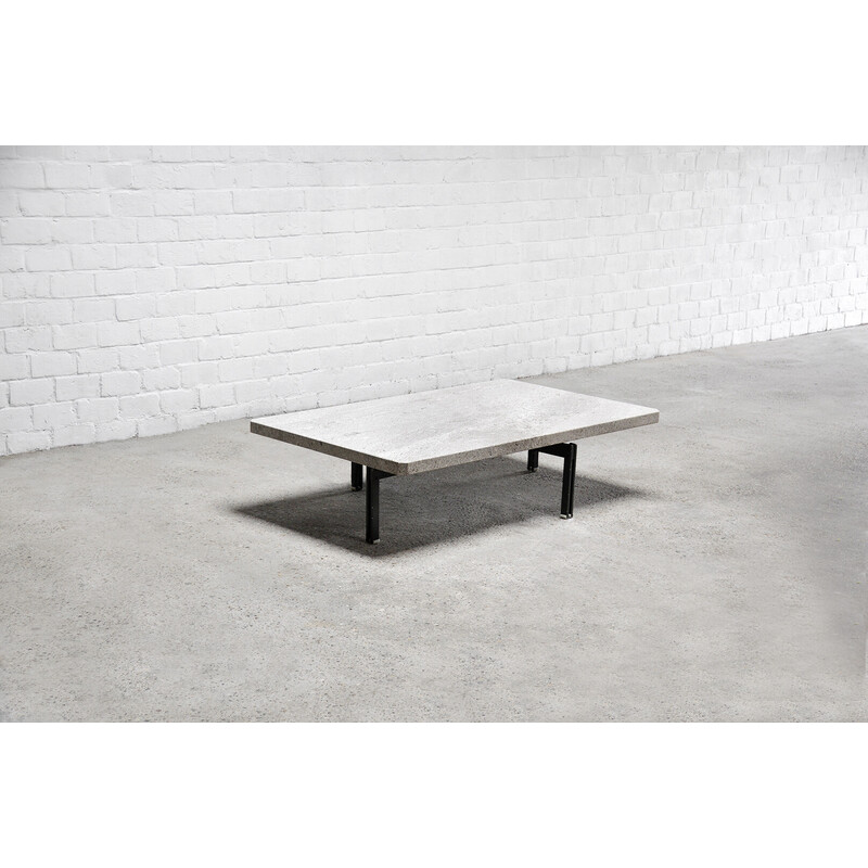 Vintage "Onda" coffee table with granite top by Giovanni Offredi for Saporiti, Italy 1970s