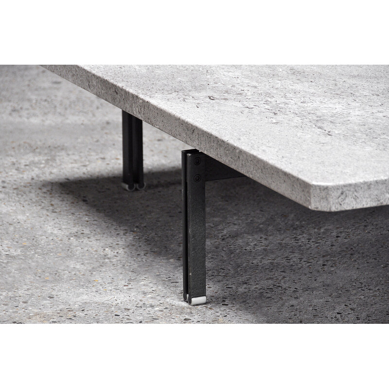 Vintage "Onda" coffee table with granite top by Giovanni Offredi for Saporiti, Italy 1970s