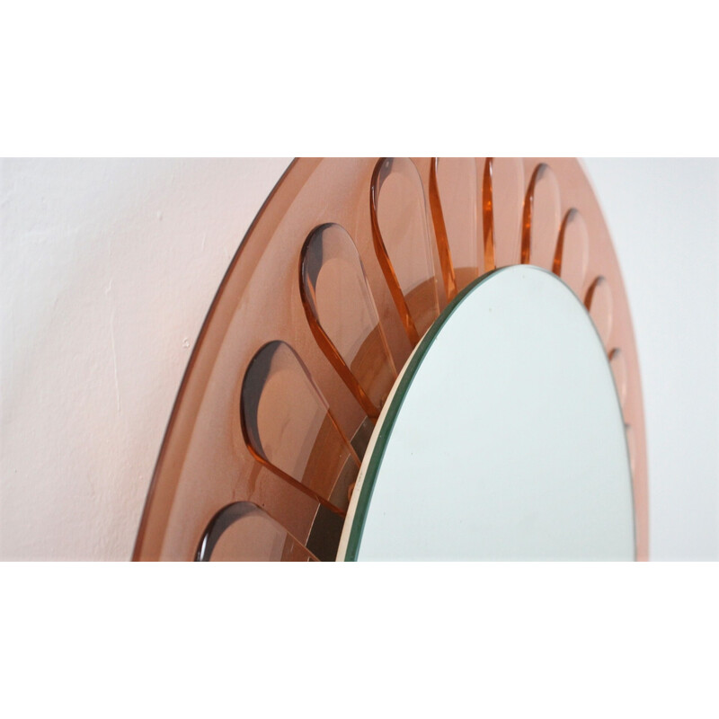 Miroir rond vintage par Fontana Arte, 1960