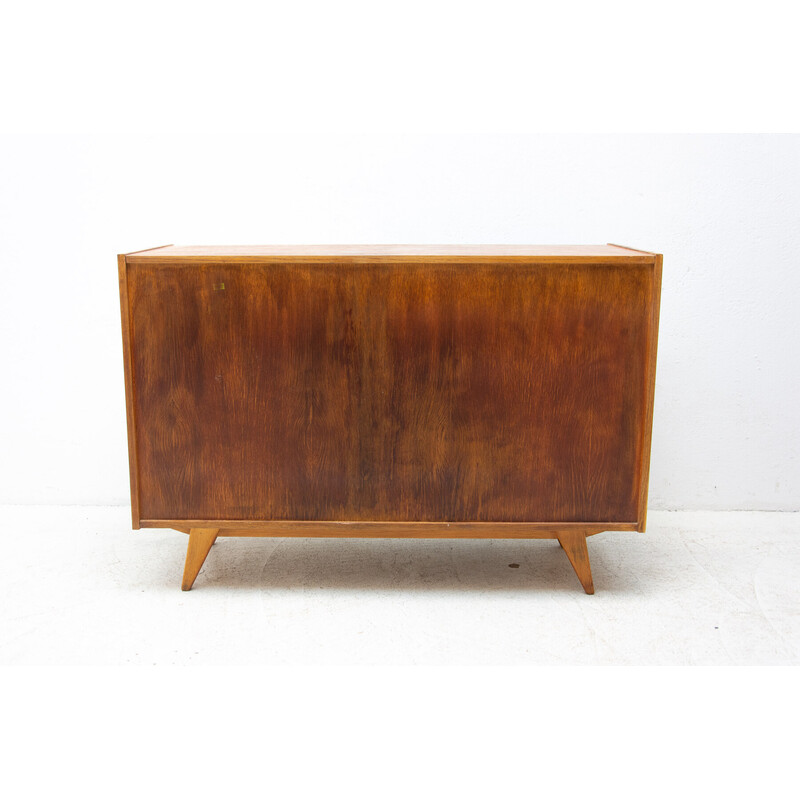 Credenza di metà secolo U-452 con ante scorrevoli di Jiří Jiroutek, Cecoslovacchia 1960