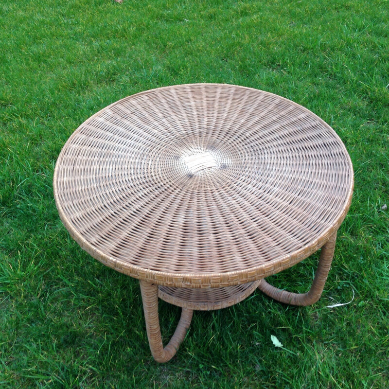 Table in rattan marrow - 1950s
