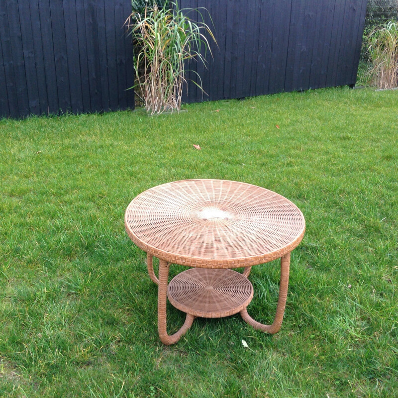 Table in rattan marrow - 1950s