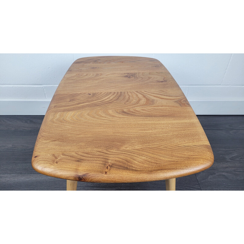 Table basse vintage en bois d'orme par Ercol, 1960