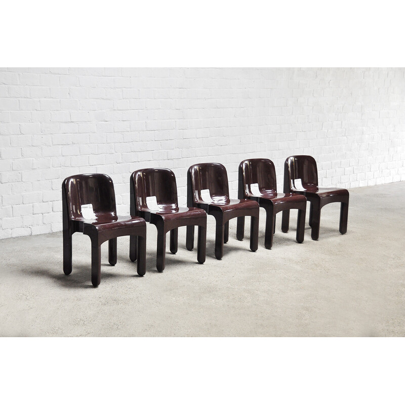 Conjunto de 5 cadeiras "Universale" vintage modelo 4869 de Joe Colombo para Kartell, 1970s