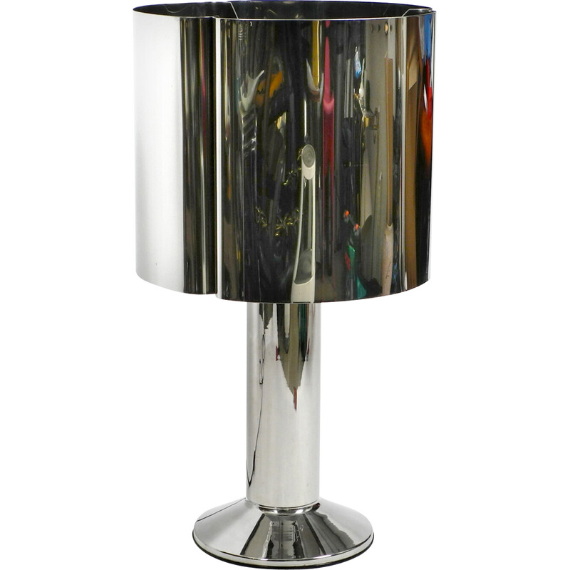 Vintage tafellamp van metaal en chroom, 1970