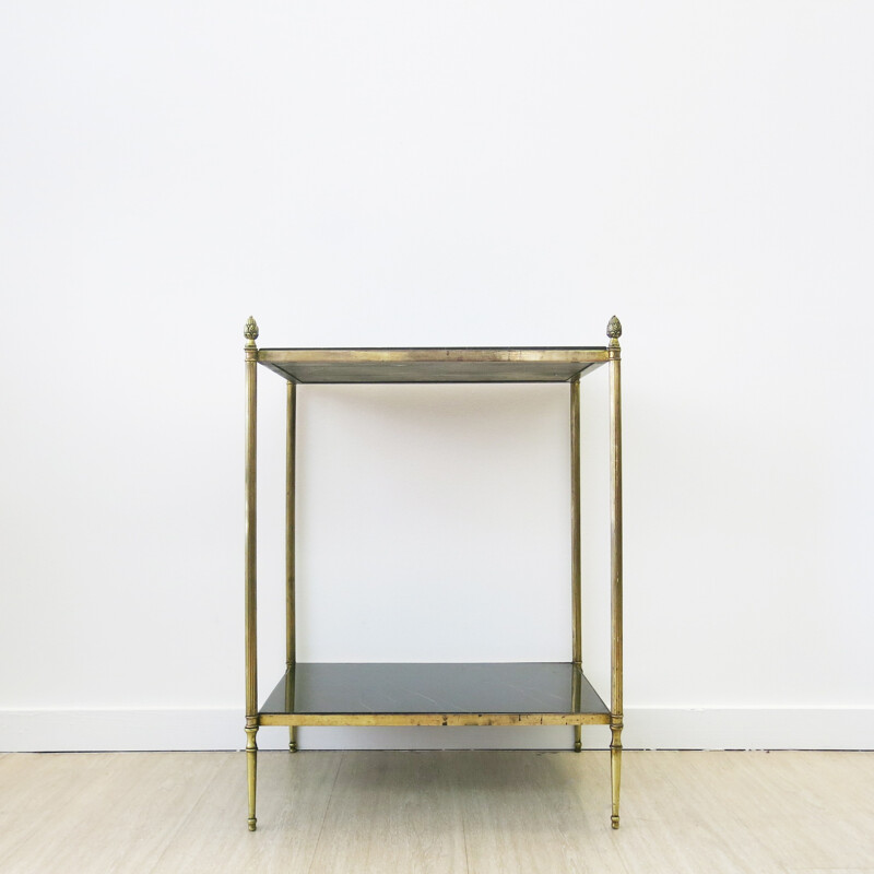 French Brass and Marble Side Table - 1960s