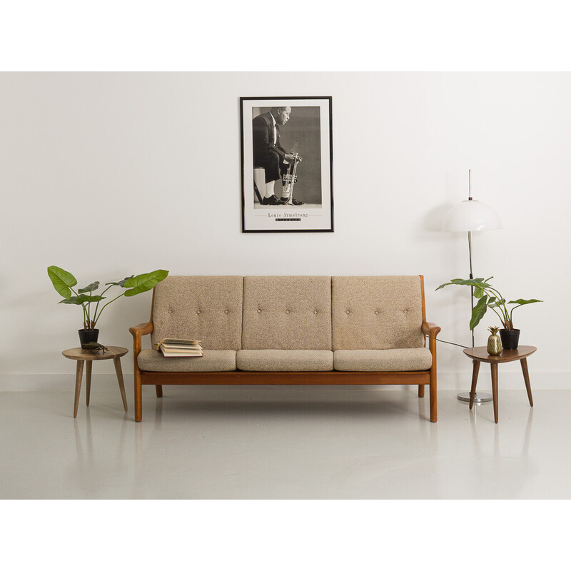 Vintage Danish teak 3-seater sofa by Gustav Thams for Uldum Mobelfabrik, 1960