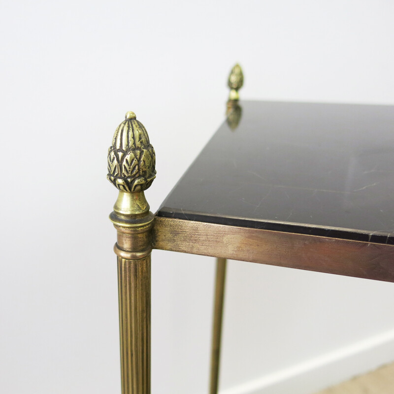 French Brass and Marble Side Table - 1960s