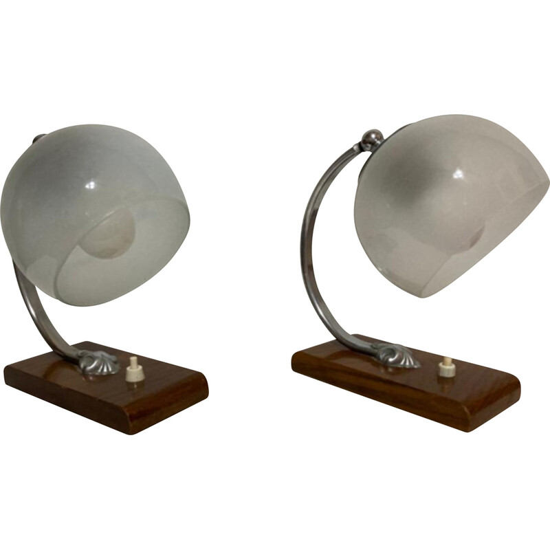 Pair of vintage bedside table lamps with ball joint, 1960s