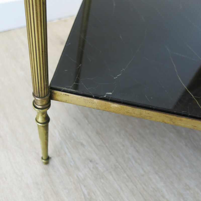 French Brass and Marble Side Table - 1960s