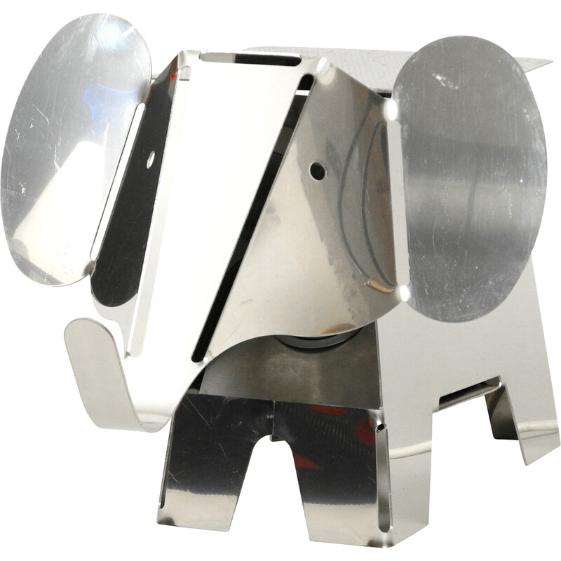 Elefanten-Stehlampe aus Metall und Chrom, 1980er Jahre