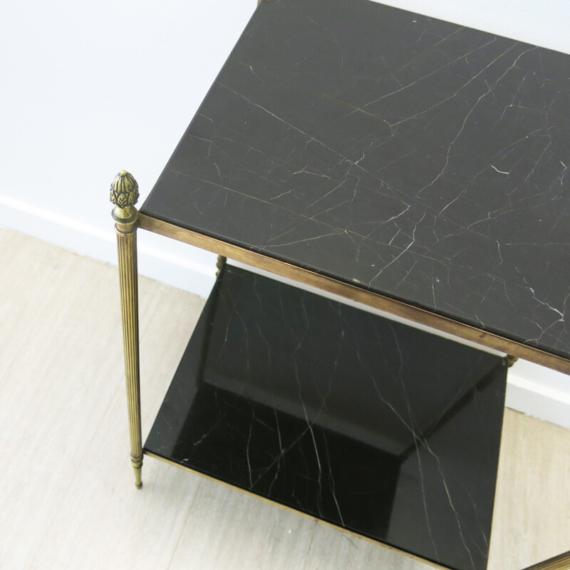 French Brass and Marble Side Table - 1960s