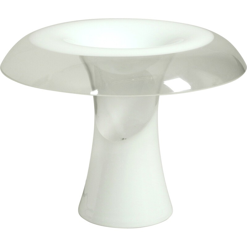 Vintage italian two-piece Murano glass mushroom table lamp by Vistosi, 1960s