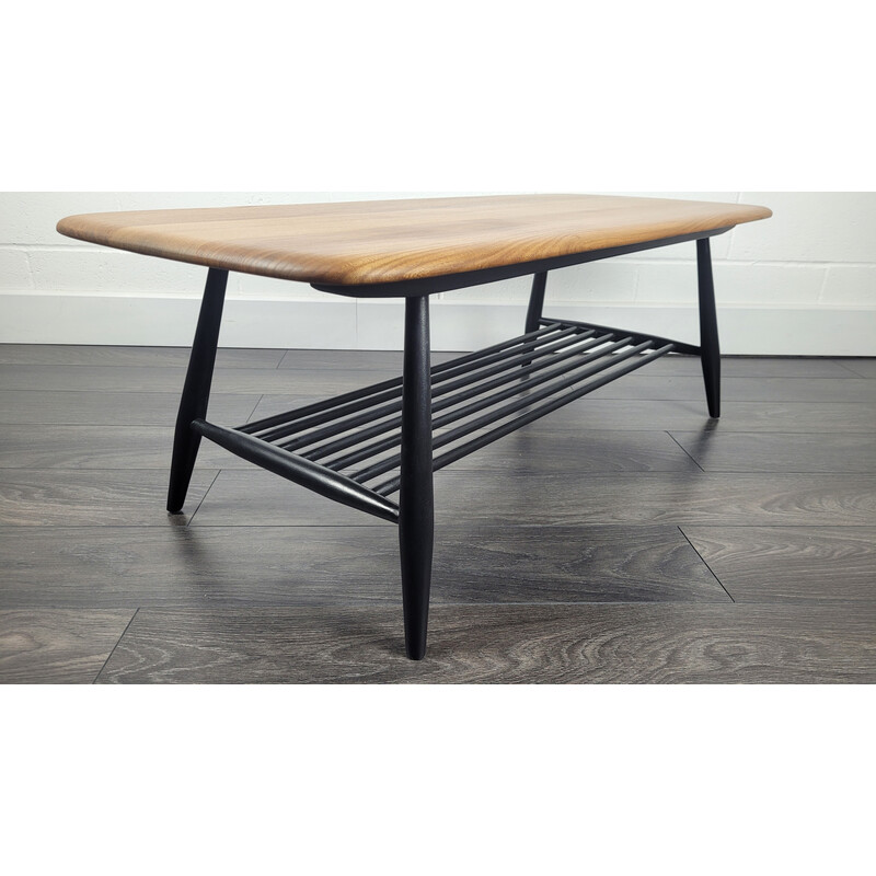 Vintage black leg coffee table by Ercol, 1980s