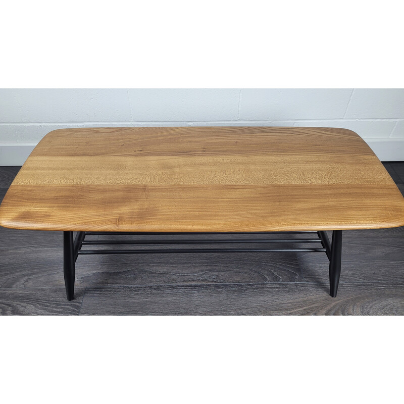 Vintage black leg coffee table by Ercol, 1980s