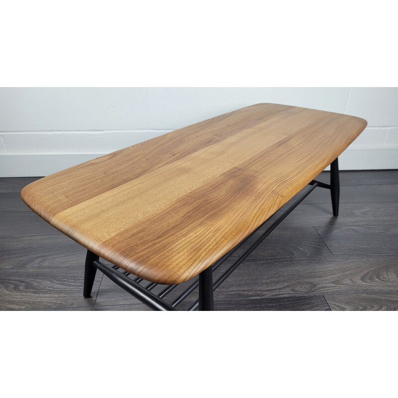 Vintage black leg coffee table by Ercol, 1980s