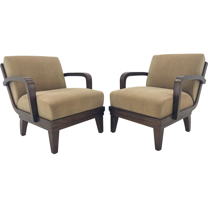 Paar mid-century club fauteuils, 1970
