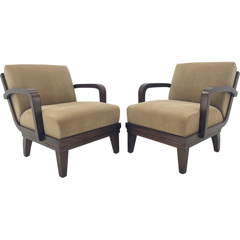 Pair of mid-century club armchairs, 1970s