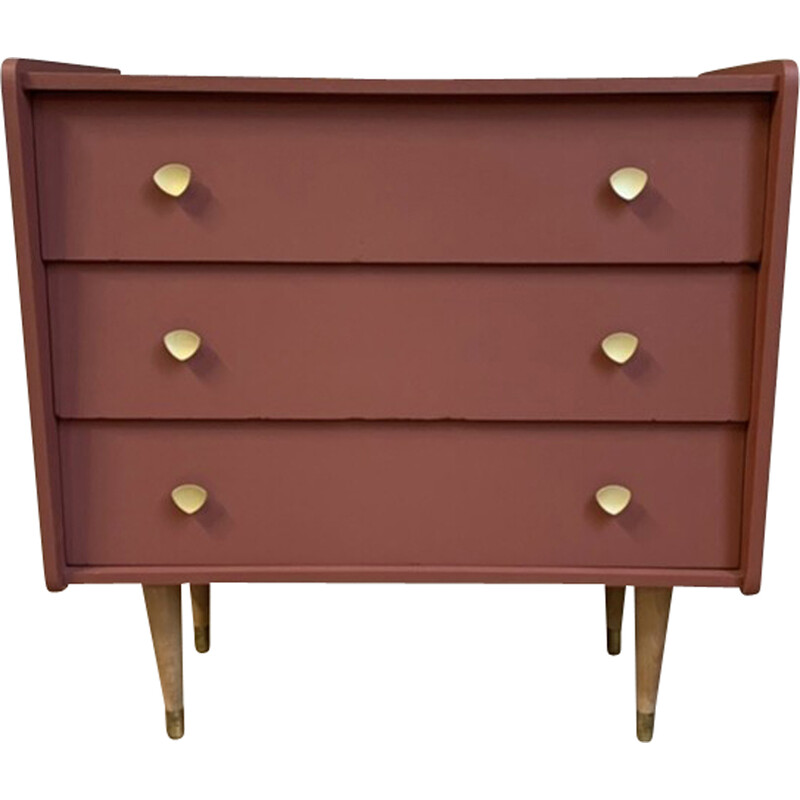 Vintage terracotta chest of drawers, 1960