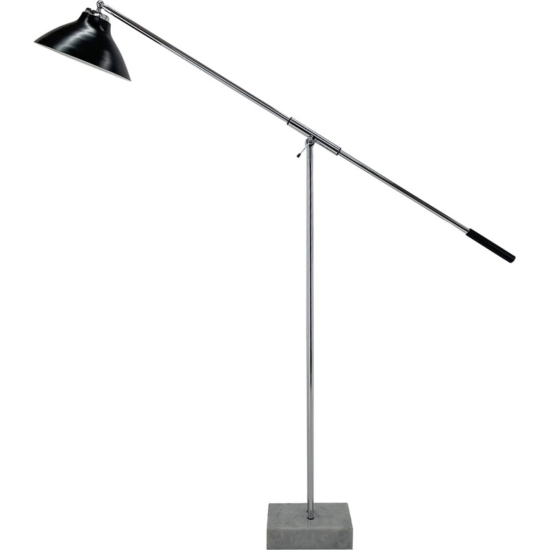 Verstellbare italienische Stehlampe aus Chrom und Marmor, 1960er Jahre