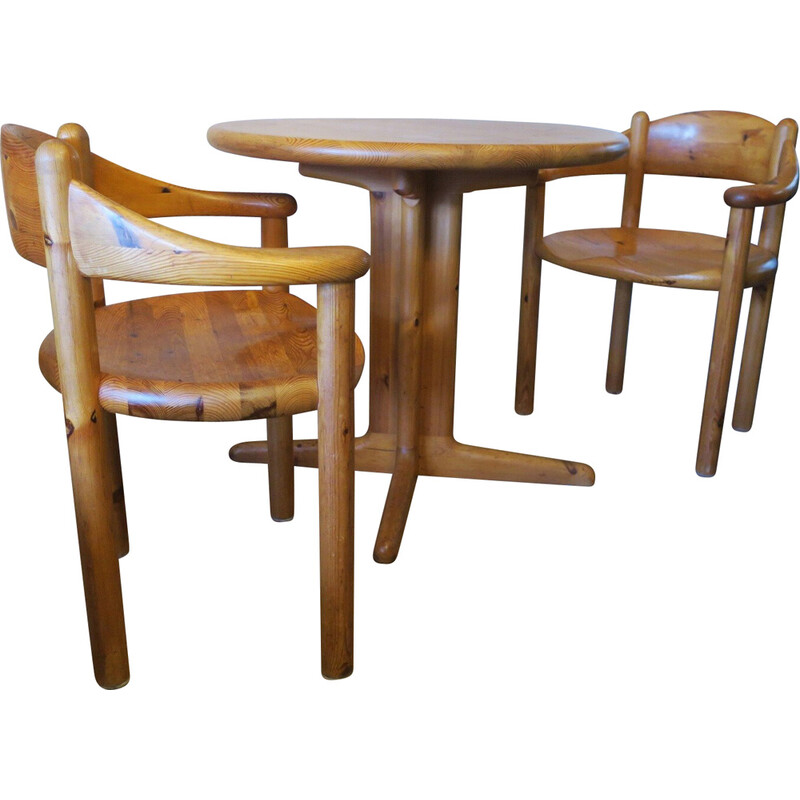 Vintage Elbow dining set in gepatineerd grenen van Rainer Daumiller voor Hirtshals Houtzagerij, jaren 1960