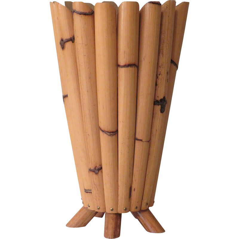 Vintage bamboo umbrella stand, France 1950