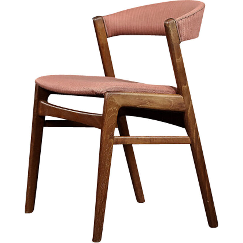 Vintage Scandinavische teak en stoffen Ribbon Back stoel van Dux, 1960