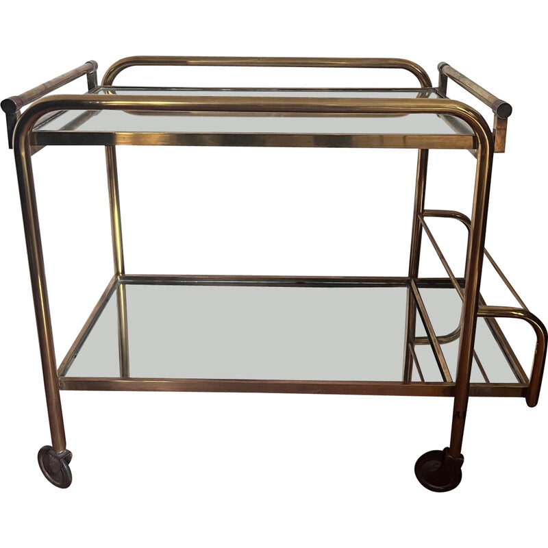 Vintage bar trolley by Jacques Adnet, France 1930