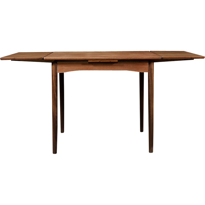 Vintage square Danish teak wood folding dining table, 1960s