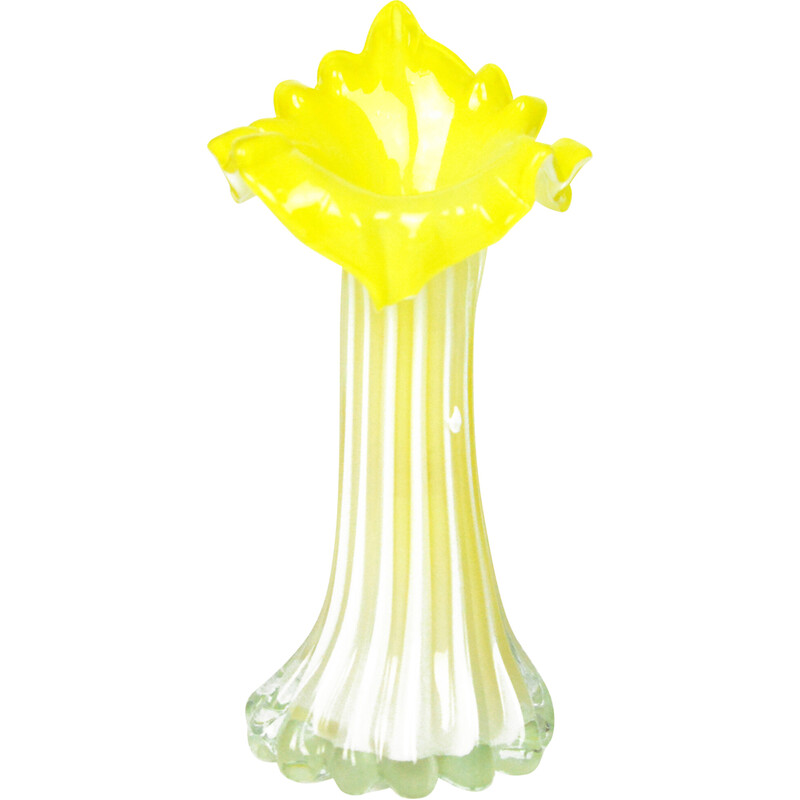 Vintage organic Murano glass vase, Italy 1980s