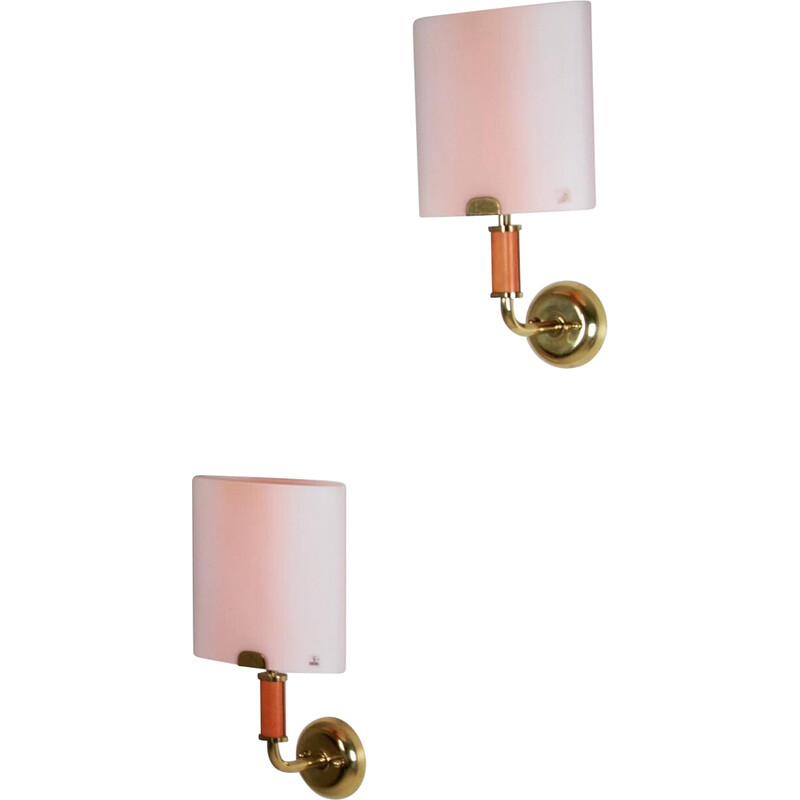 Pair of vintage Murano glass wall lamps by Vetri, Italy 1960