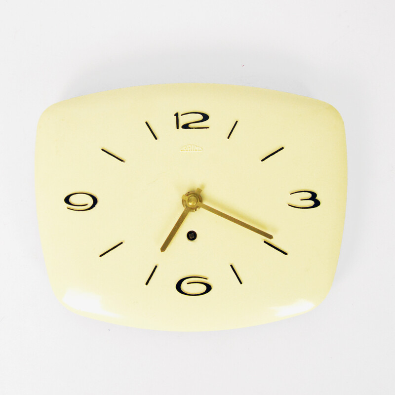 Mid-century mechanical wall clock by Prim, Czechoslovakia 1950s