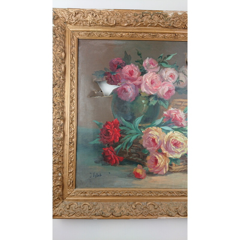 Vintage painting Bouquet of flowers by Jean Vallet