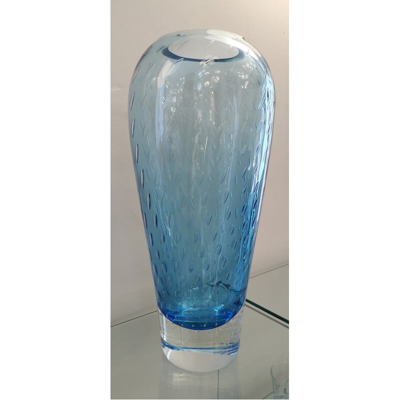 Vintage bubbled glass vase