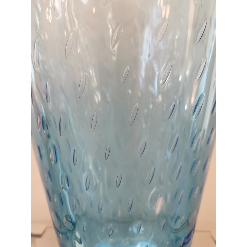 Vase vintage en verre soufflé bullé