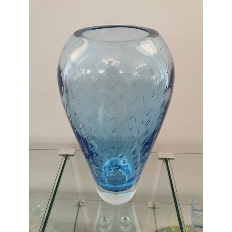 Vintage-Vase aus blasengeblasenem Glas