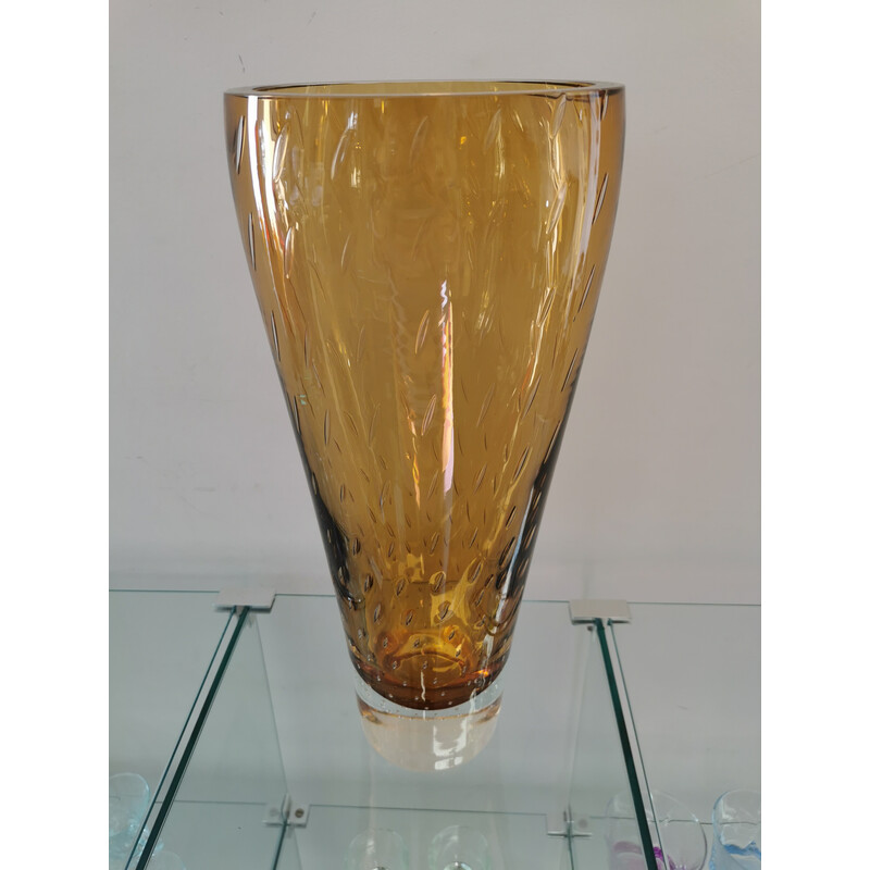 Vintage geblazen glazen vaas