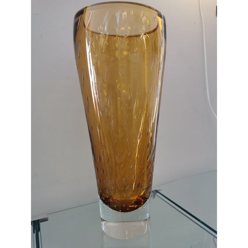Vintage geblazen glazen vaas