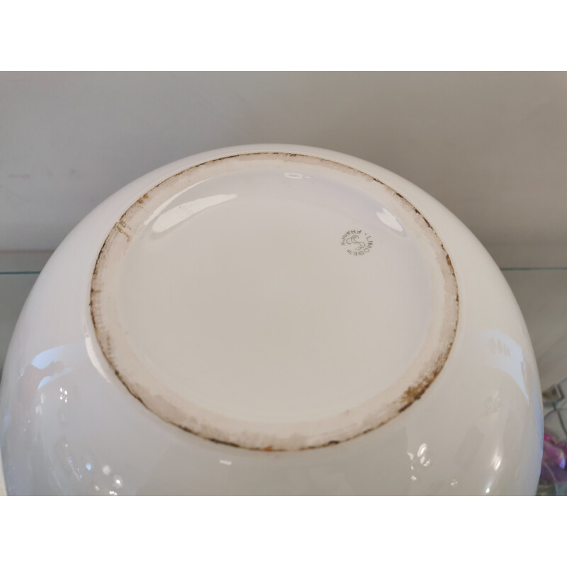 Jarrón bola de porcelana vintage de Limoges, Francia