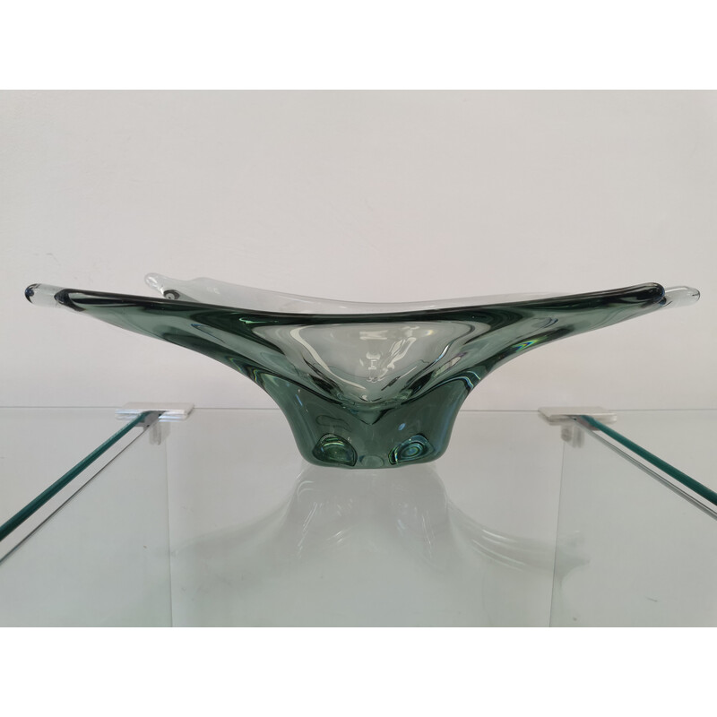 Vintage grey blown glass bowl, 1970