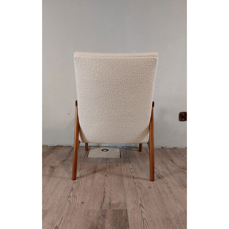 Vintage fauteuil met lusvormige stof van Jiri Jiroutek, Tsjechoslowakije 1960