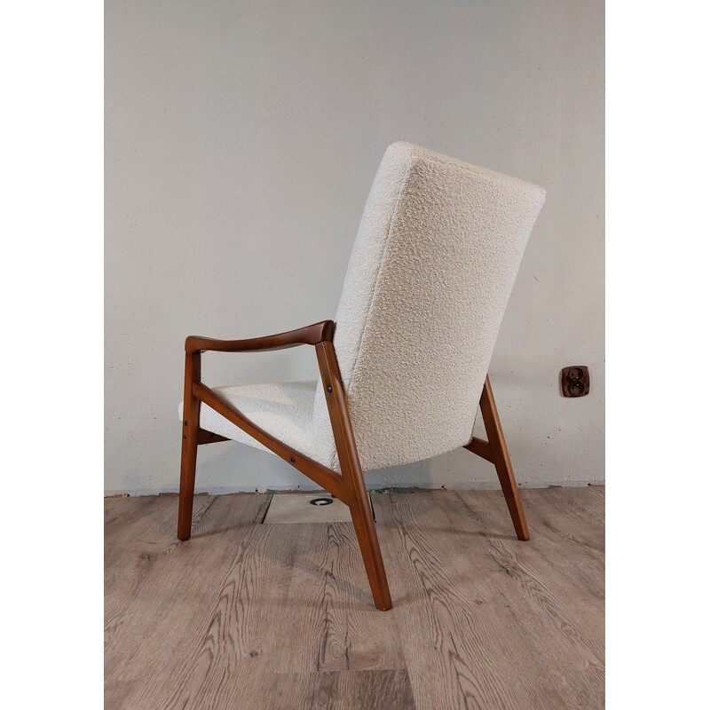 Vintage armchair in loop fabric by Jiri Jiroutek, Czechoslovakia 1960