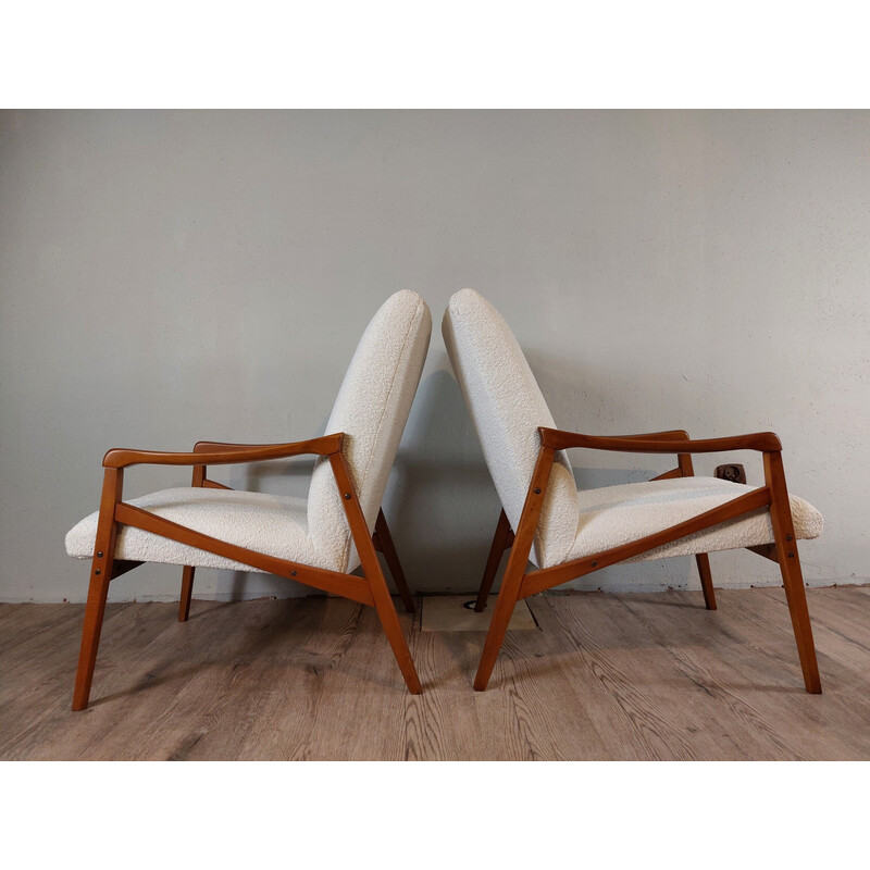 Vintage fauteuil met lusvormige stof van Jiri Jiroutek, Tsjechoslowakije 1960